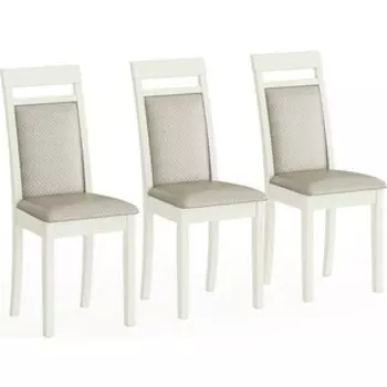 Три стула Мебель-24 Гольф-12 разборных, цвет слоновая кость, обивка ткань атина бежевая (1028327)