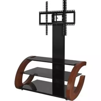 Стойка для ТВ Akur Гросс ПС 1000 черный тонированное стекло декор вишня