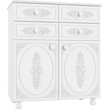 Тумба комбинированная Compass Ассоль АС-18 белое дерево