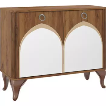 Тумба ОЛМЕКО 43.11 Стефани таксония/белый/профиль: Kroning таксония патина с комплектом зеркал