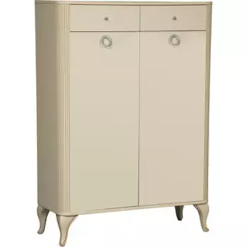 Тумба ОЛМЕКО 43.12 Стефани бежевый/белый/профиль: Kroning слоновая кость патина