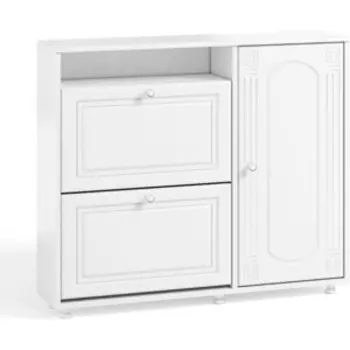 Тумба ОЛМЕКО Афина АФ-24 двухсекционная с дверью, белое дерево