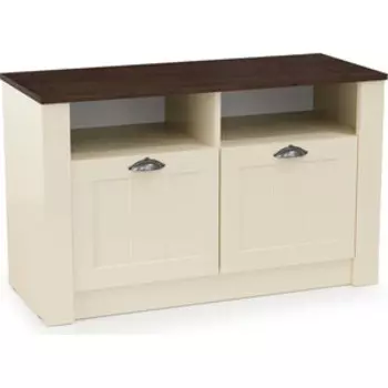 Тумба под обувь ОЛМЕКО 37.18 Прованс бежевый/дуб кальяри/профиль: Masa Decor слоновая кость