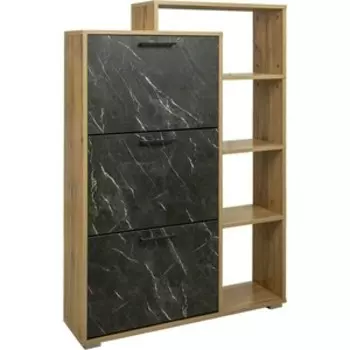 Тумба под обувь ОЛМЕКО Фиеста-8 (дуб вотан/мрамор черный) (ML876880543)