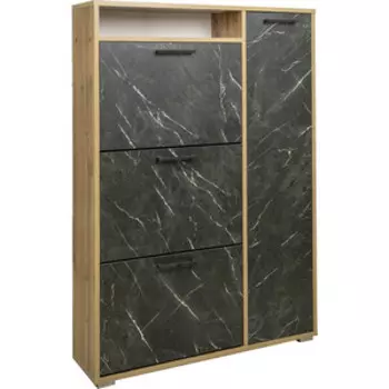 Тумба под обувь ОЛМЕКО Фиеста-9 (дуб вотан/мрамор черный) (ML876880545)