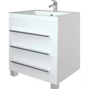 Тумба под раковину 1Marka Соната 58х48 напольная, белый глянец (У51036)