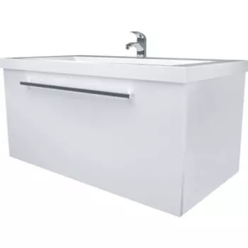 Тумба под раковину 1Marka Соната 58х48 один ящик, белый глянец (У51037)