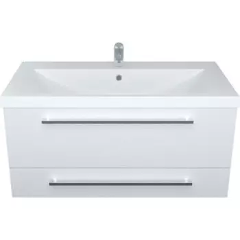 Тумба под раковину 1Marka Соната 75х48 два ящика, белый глянец (У51041)