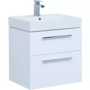 Тумба под раковину Aquanet Nova 60 2 ящика, белый глянец (242279)