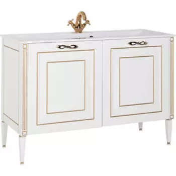 Тумба под раковину Aquanet Паола 120 белая/золото (186114)