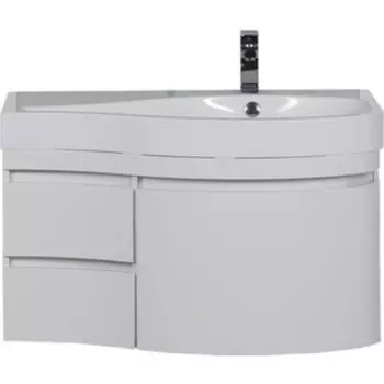 Тумба под раковину Aquanet Сопрано 95 R с дверцами и ящиками, белая (169633)