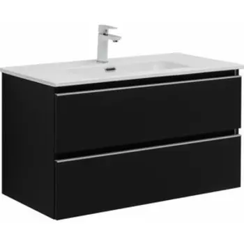 Тумба под раковину Aquanet Вега 90х45 черная (329598)