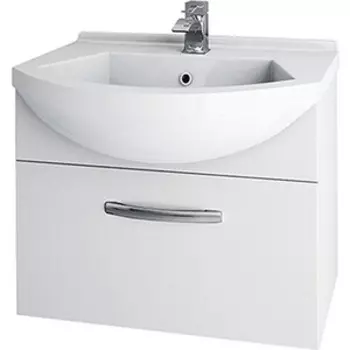Тумба под раковину Dreja Alfa 55 с ящиком, белый глянец (99.0305)