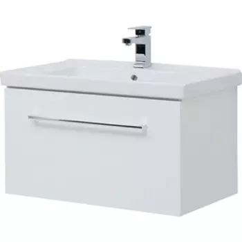 Тумба под раковину Dreja Big Inn 80 с ящиками, белый глянец (77.0203W)