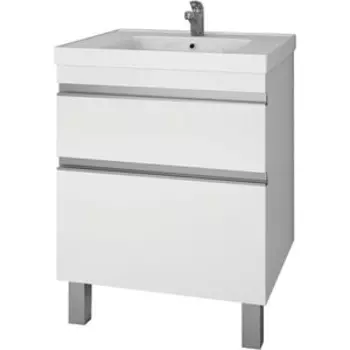 Тумба под раковину Dreja Grace Plus 60 с ящиками, белый глянец (99.0904)