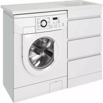 Тумба под раковину Emmy Джерси 48х48 три ящика, под стиральную машину, белая (jsy110-3kmlXr/l)