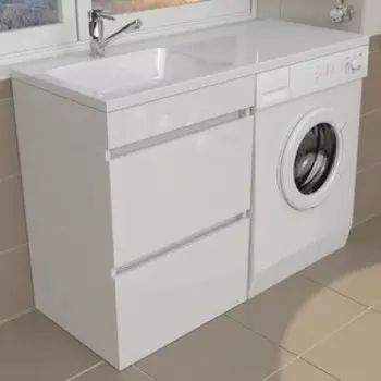 Тумба под раковину Emmy Джерси 58х48 два ящика, под стиральную машину, белая (jsy120kmlXr)