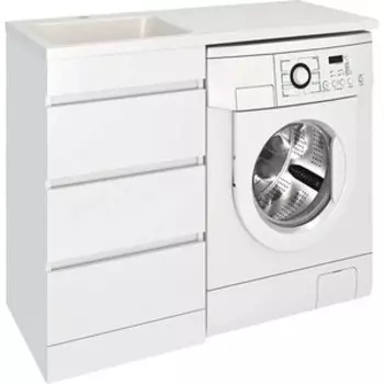 Тумба под раковину Emmy Джерси 58х48 три ящика, под стиральную машину, белая (jsy120-3kmlXr/l)