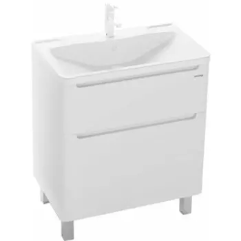 Тумба под раковину Grossman Адель 69х45 напольная, два ящика, белая (107005)