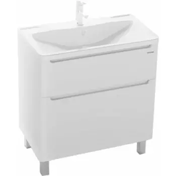 Тумба под раковину Grossman Адель 79х45 напольная, два ящика, белая (108007)