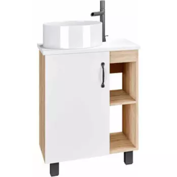Тумба под раковину Grossman Флай 56х38 белый/дуб сонома (106001)