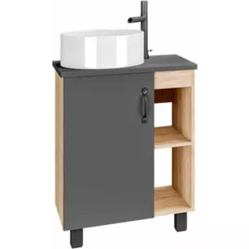 Тумба под раковину Grossman Флай 56х38 серый/дуб сонома (106002)