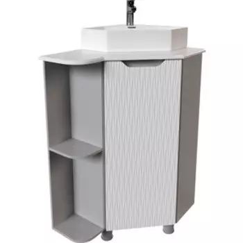 Тумба под раковину Mixline Корнер 68 угловая левая, серый (4630099747867)