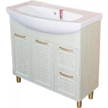 Тумба под раковину Mixline Ладога 83х31 зеленая, патина золото (4640030869770)