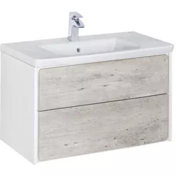 Тумба под раковину Roca Ronda 80 бетон/белый (ZRU9303004)