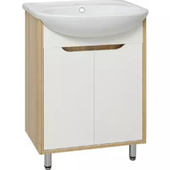 Тумба под раковину Runo Эко 60х30 белый/лиственница (00000001144)