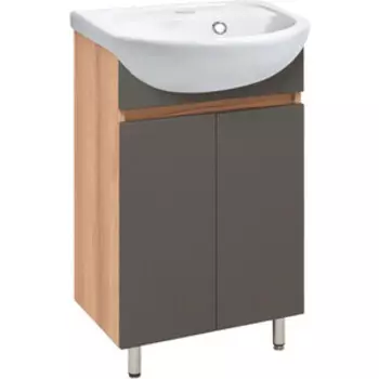 Тумба под раковину Runo Лада 39х29 дуб серый/графит (00-00001195)