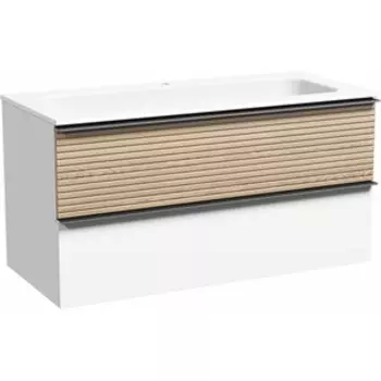 Тумба под раковину Sancos Delta 100х45 дуб светлый/белый (DL100W)