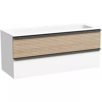 Тумба под раковину Sancos Delta 120х45 дуб светлый/белый (DL120W)