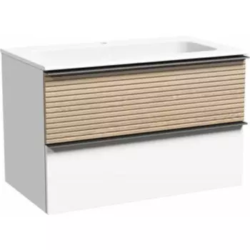 Тумба под раковину Sancos Delta 80х45 дуб светлый/белый (DL80W)