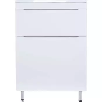 Тумба под раковину Style line Бергамо мини 60х35 Люкс Plus напольная, белая (СС-00002307)