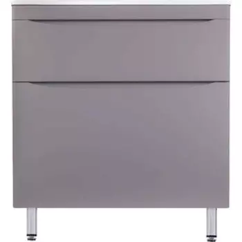 Тумба под раковину Style line Бергамо мини 80х35 Люкс Plus напольная, серая (СС-00002315)