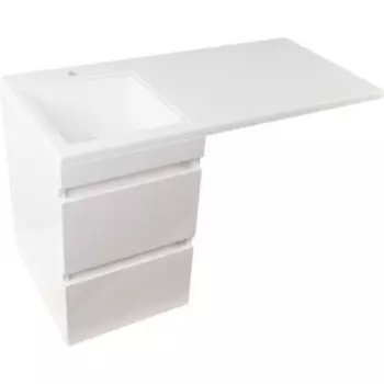 Тумба под раковину Style line Даллас Люкс 38 (100) подвесная, под стиральную машину, белая (СС-00000567)