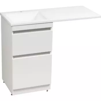 Тумба под раковину Style line Даллас Люкс 48 (110) напольная, под стиральную машину, белая эмаль (СС-00002347)