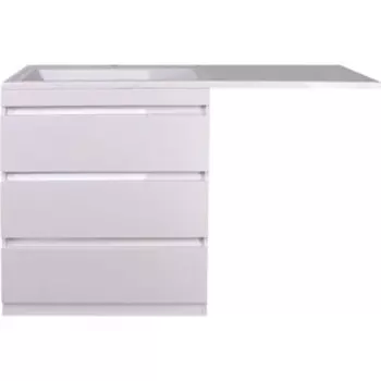 Тумба под раковину Style line Даллас Люкс 68 (130) три ящика, под стиральную машину, белая (СС-00000558)