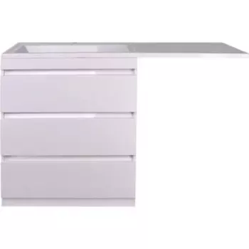 Тумба под раковину Style line Даллас Люкс 78 (140) три ящика, под стиральную машину, белая (СС-00002221)