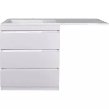 Тумба под раковину Style line Даллас Люкс 88 (150) три ящика, под стиральную машину, белая (СС-00002305)