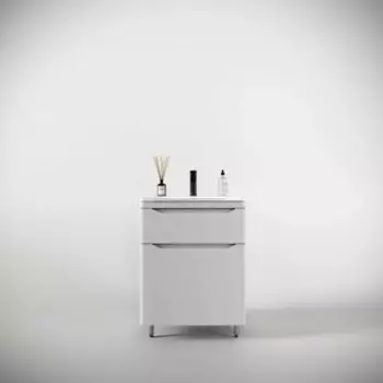 Тумба под раковину Style line Марелла 60х39 напольная, белая матовая (СС-00002395)