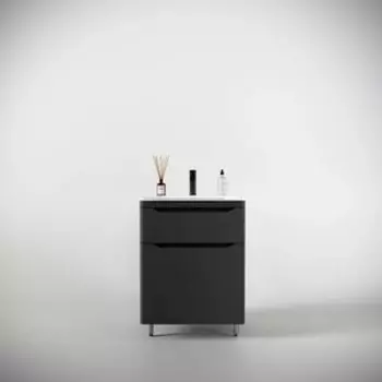 Тумба под раковину Style line Марелла 60х39 напольная, серая (СС-00002397)