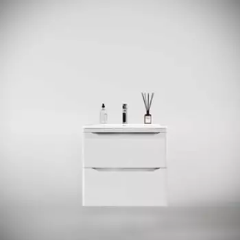 Тумба под раковину Style line Марелла 60х39 подвесная, белая глянцевая (СС-00002405)