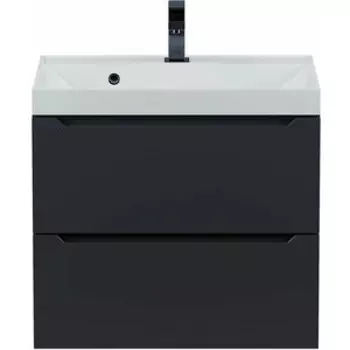 Тумба под раковину Uperwood Tanos 60 подвесная, черная матовая (291020230)
