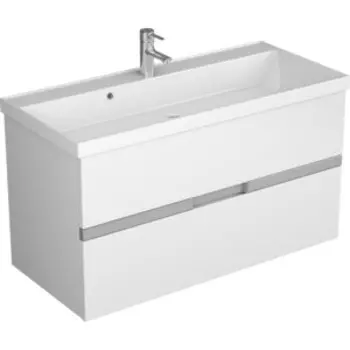 Тумба под раковину Veneciana Allia 100 с двумя ящиками, белая (510009)