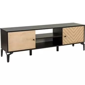 Тумба под телевизор ОЛМЕКО Тумба под ТВ 59.01 ''Лофт'' (черный / дуб бунратти)