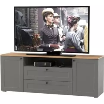 Тумба под ТВ Моби Остин 16.47 цвет серый графит/дуб крафт золотой (1028129)