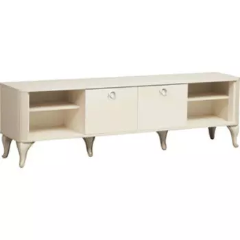 Тумба под ТВ ОЛМЕКО 43.13 Стефани бежевый/профиль: Kroning слоновая кость патина