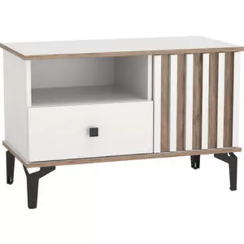 Тумба под ТВ ОЛМЕКО 51.07 ''Либерти'' (опора металл. h 150 мм) Белый / Дуб Каньон (ML876880929)